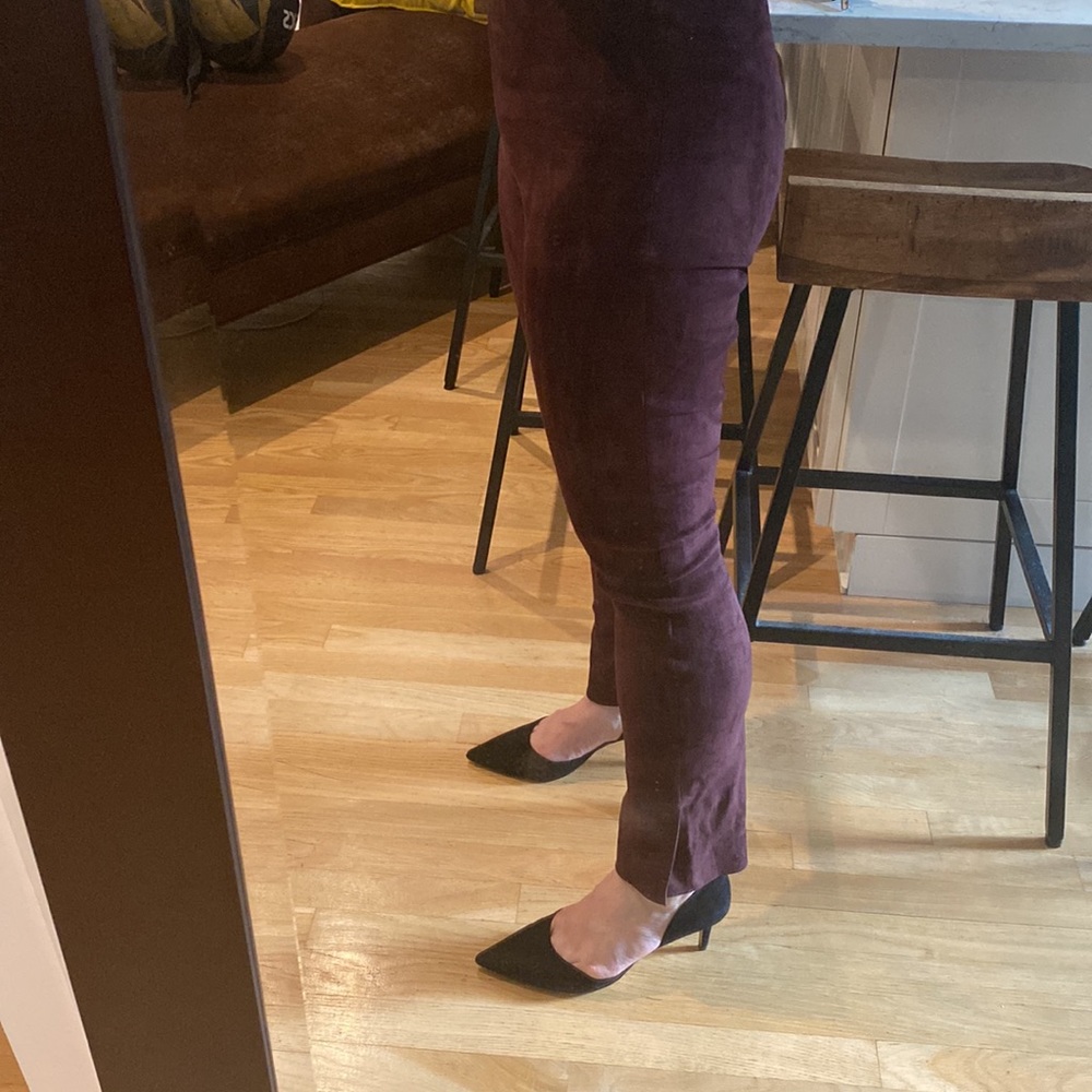 Vince suede leather pull on split hem leggings M